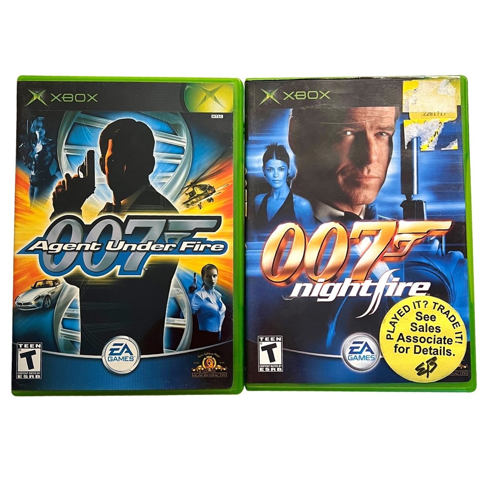 James Bond 007 Xbox Game Bundle Agent Under Fire and Nightfire EA Games Original